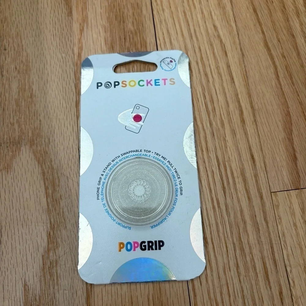 Popsockets Pop Grip Clear Glitter NEW Phone Holder